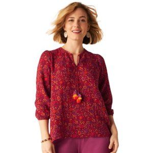 Women's NWT‎ Matilda Jane Coral Reef Medallion Printed Blouse S